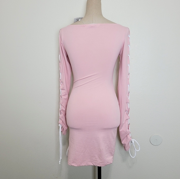 Nadia Aboulhosn tied up pink dress S - Picture 5 of 7